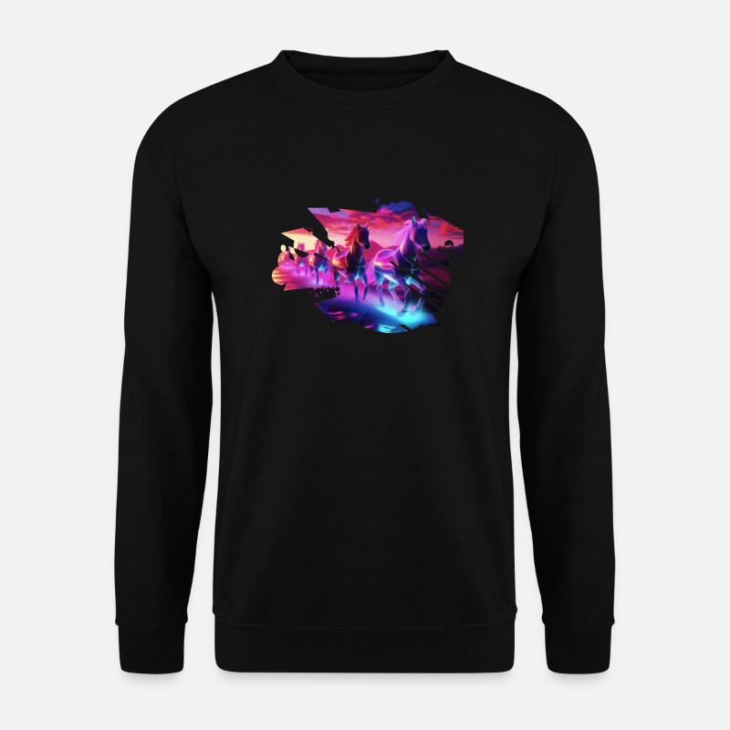 Troupeau électrique - Synthwave Horses - Sweat-shirt Unisexe - noir