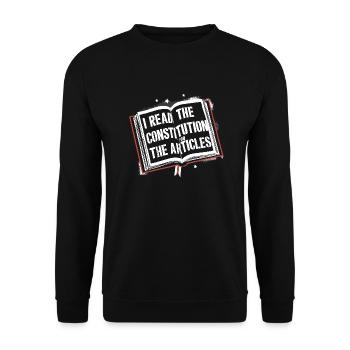 Constitution and Humor – For the Real Thirsty for Knowledge - Unisex Sweatshirt - black - Front - Alina (178cm) & Michal (187cm)