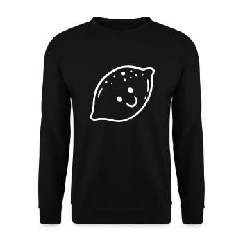 funny lemon smiley - Unisex Sweatshirt - black - Front - Alina (178cm) & Michal (187cm)