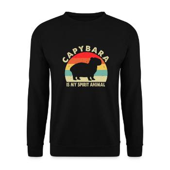 Capybara - Unisex Pullover - Schwarz - Vorne - Alina (178cm) & Michal (187cm)