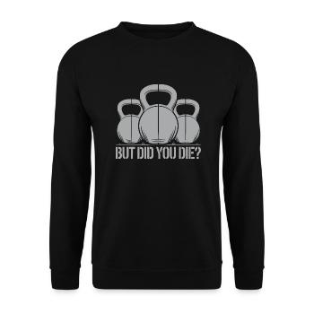 Motivation with humor for the gym - Unisex Sweatshirt - black - Front - Alina (178cm) & Michal (187cm)