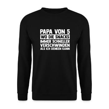 Dad of 5 children - Unisex Sweatshirt - black - Front - Alina (178cm) & Michal (187cm)