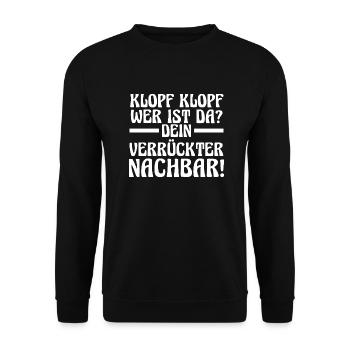 Nachbarschaft Bester Nachbar - Unisex Pullover - Schwarz - Vorne - Alina (178cm) & Michal (187cm)