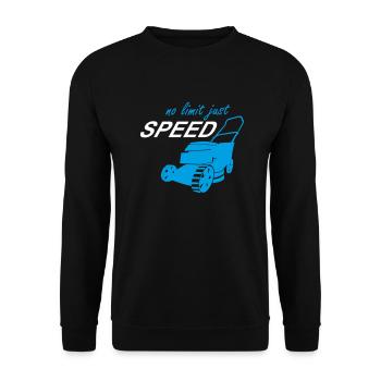 Rasenmäher No Limit speed Gärtner Platzwart Garten - Unisex Pullover - Schwarz - Vorne - Alina (178cm) & Michal (187cm)