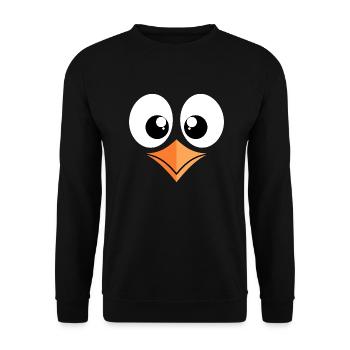 Penguin Costume Bird Beak Eyes Face Funny - Unisex Sweatshirt - black - Front - Alina (178cm) & Michal (187cm)