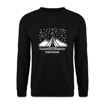 Zelt unter den Sternen - Camping unter den Sternen Design - Unisex Pullover - Schwarz - Vorne - Alina (178cm) & Michal (187cm)