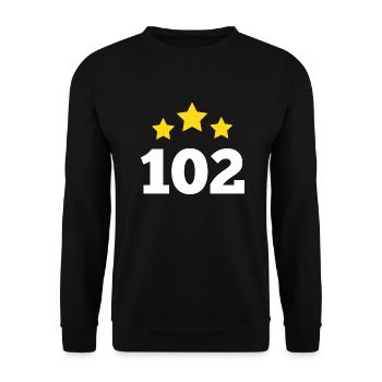 102 ans étoile - cadeau 102e anniversaire - Sweat-shirt Unisexe - noir - Devant - Alina (178cm) & Michal (187cm)