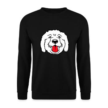 Cher chien tire la langue joyeusement - Sweat-shirt Unisexe - noir - Devant - Alina (178cm) & Michal (187cm)
