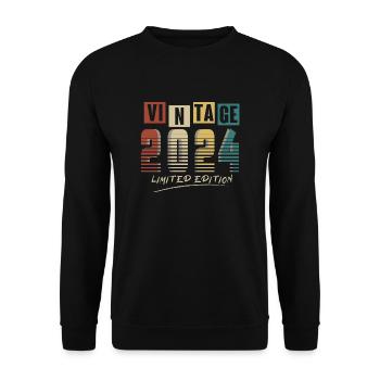 2024 Vintage 2024 born in 2024 Birthday. Year 2 - Unisex Sweatshirt - black - Front - Alina (178cm) & Michal (187cm)