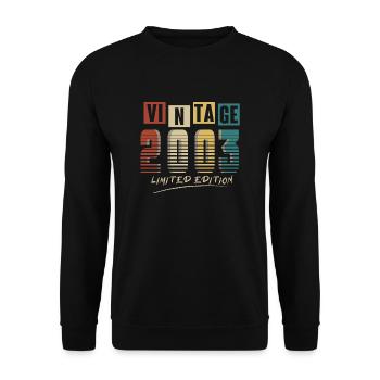 2003 Vintage 2003 né en 2003 anniversaire. Année 2 - Sweat-shirt Unisexe - noir - Devant - Alina (178cm) & Michal (187cm)