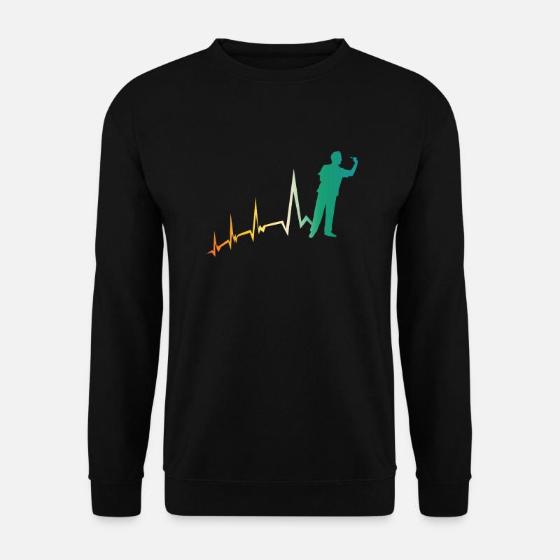 Darts Player Heartbeat Darts - Unisex Sweatshirt - black