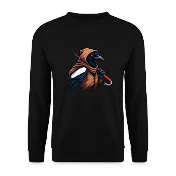 Dieb Elster - Unisex Pullover - Schwarz - Vorne - Alina (178cm) & Michal (187cm)