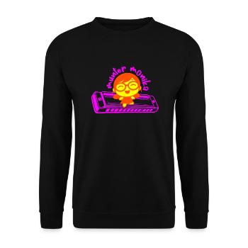 munter monika dancing on the mundharmonika pink - Unisex Pullover - Schwarz - Vorne - Alina (178cm) & Michal (187cm)