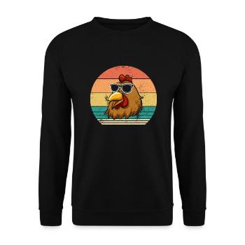 Poules Poule - Sweat-shirt Unisexe - noir - Devant - Alina (178cm) & Michal (187cm)