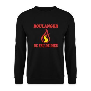 BOULANGER DE FEU DE DIEU - Sweat-shirt Unisexe - noir - Devant - Alina (178cm) & Michal (187cm)