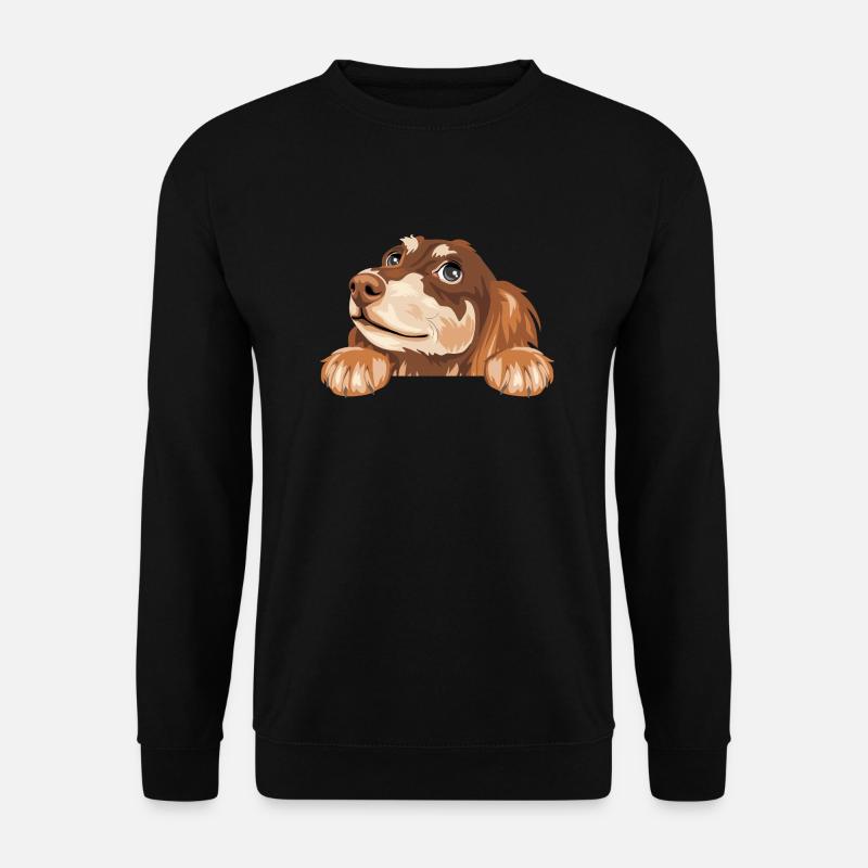 Träumender spähender Dackel - Unisex Pullover - Schwarz