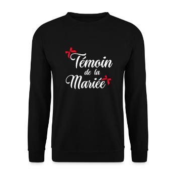 Témoin de la mariée noeud - Sweat-shirt Unisexe - noir - Devant - Alina (178cm) & Michal (187cm)