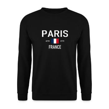 Paris - France - France - Drapeau - Coordonnées - Sweat-shirt Unisexe - noir - Devant - Alina (178cm) & Michal (187cm)