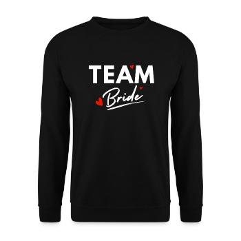 Team Bride Hearts - Brautgeschenk - Unisex Pullover - Schwarz - Vorne - Alina (178cm) & Michal (187cm)