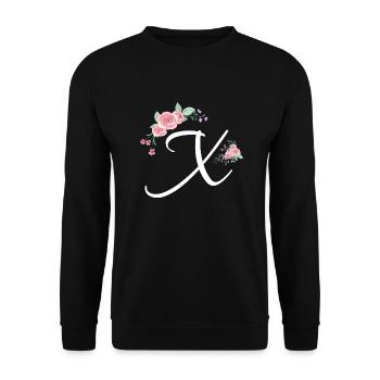 Letter x flowers - Unisex Sweatshirt - black - Front - Alina (178cm) & Michal (187cm)