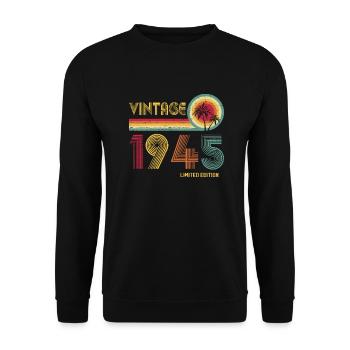 Vintage 1945 Edition Limitée – Rétro Sunset 79ème - Sweat-shirt Unisexe - noir - Devant - Alina (178cm) & Michal (187cm)