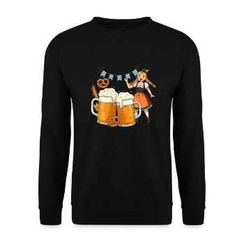 Dirndle Beer - Unisex Sweatshirt - black - Front - Alina (178cm) & Michal (187cm)