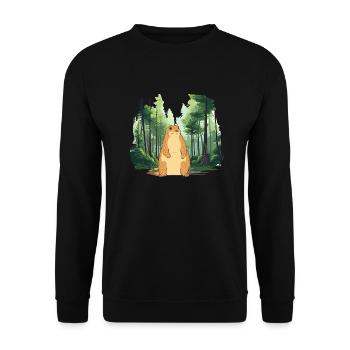 Starke Murmeltier-Naturlandschaft - Unisex Pullover - Schwarz - Vorne - Alina (178cm) & Michal (187cm)