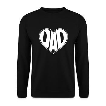 Dad Herz Papa Vatertag Vatertagsgeschenk - Unisex Pullover - Schwarz - Vorne - Alina (178cm) & Michal (187cm)