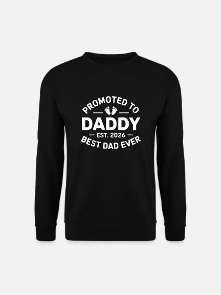 Gepromoveerd tot papa 2026: beste vader - Uniseks sweater - zwart