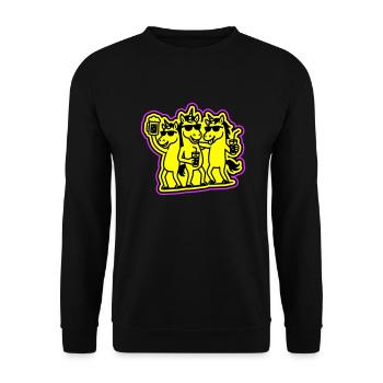Einhorn Team Party - Unisex Pullover - Schwarz - Vorne - Alina (178cm) & Michal (187cm)