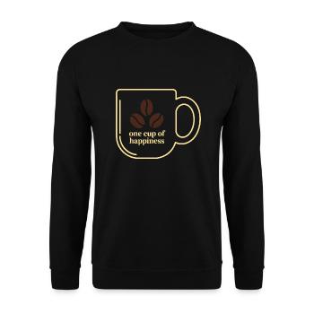 KAFFEETASSEN, EINE TASSE HAPPINES 01 - Unisex Pullover - Schwarz - Vorne - Alina (178cm) & Michal (187cm)
