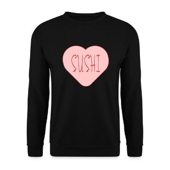 Sushi liebe Sushi Zeit - Unisex Pullover - Schwarz - Vorne - Alina (178cm) & Michal (187cm)