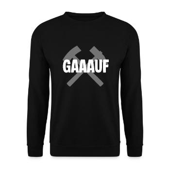 Gruss Erzgebirge - Unisex Pullover - Schwarz - Vorne - Alina (178cm) & Michal (187cm)