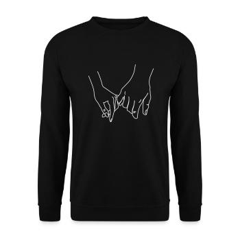 Hände Love - Unisex Pullover - Schwarz - Vorne - Alina (178cm) & Michal (187cm)