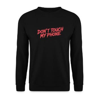 BERÜHRE MEIN TELEFON NICHT - Unisex Pullover - Schwarz - Vorne - Alina (178cm) & Michal (187cm)