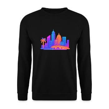 skyline city stadt - Unisex Pullover - Schwarz - Vorne - Alina (178cm) & Michal (187cm)