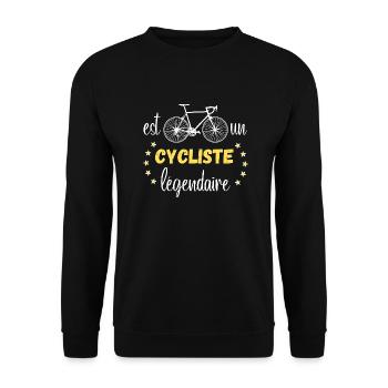 Prénom est un Cycliste Légendaire - Sweat-shirt Unisexe - noir - Devant - Alina (178cm) & Michal (187cm)