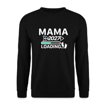 Mom 2027 - Loading Bar Pregnancy Announcement - Unisex Sweatshirt - black - Front - Alina (178cm) & Michal (187cm)