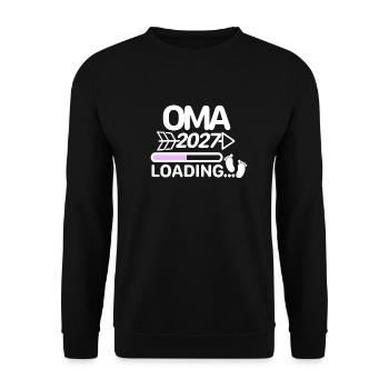 Oma 2027 Babyfüße - Unisex Pullover - Schwarz - Vorne - Alina (178cm) & Michal (187cm)