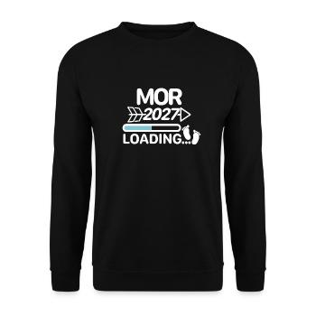 Mor 2027 Danish Pregnancy Announcement - Unisex Sweatshirt - black - Front - Alina (178cm) & Michal (187cm)
