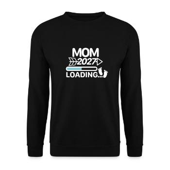Mom 2027 - Loading Bar Pregnancy Announcement - Unisex Sweatshirt - black - Front - Alina (178cm) & Michal (187cm)