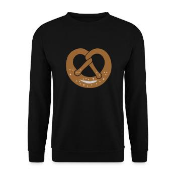 brezel_2col - Unisex Pullover - Schwarz - Vorne - Alina (178cm) & Michal (187cm)
