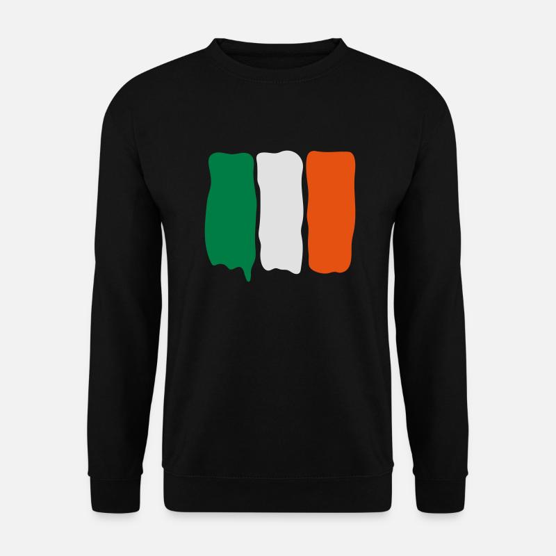 Irish_flag_runny_paint - Unisex Pullover - Schwarz
