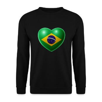 Heart (Brazil / Brasil) 01 - Unisex Sweatshirt - black - Front - Alina (178cm) & Michal (187cm)