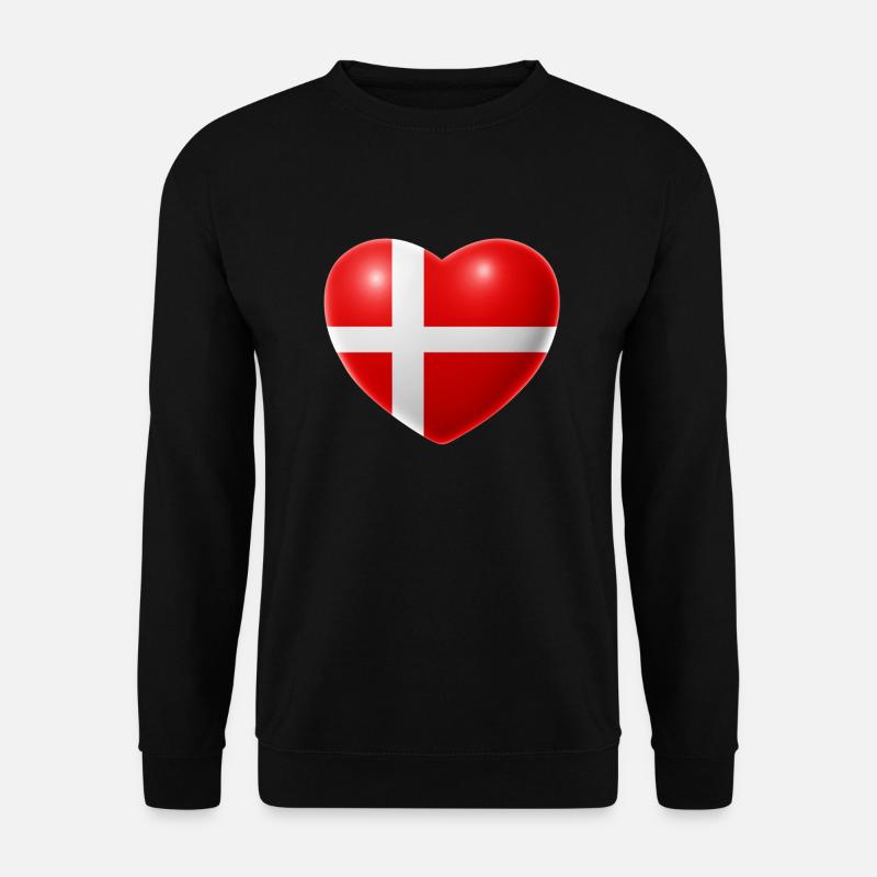 Herz (Dänemark / Danmark) - Unisex Pullover - Schwarz