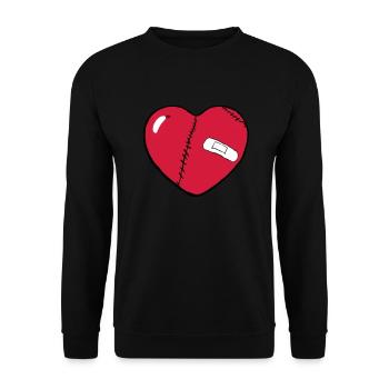 Herz - Unisex Pullover - Schwarz - Vorne - Alina (178cm) & Michal (187cm)