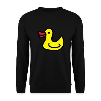 Entchen - Ente 3 - Unisex Pullover - Schwarz - Vorne - Alina (178cm) & Michal (187cm)