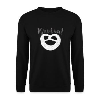 Brezel Her! Dotties - Unisex Pullover - Schwarz - Vorne - Alina (178cm) & Michal (187cm)