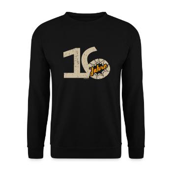 16 Geburtstag - Unisex Pullover - Schwarz - Vorne - Alina (178cm) & Michal (187cm)