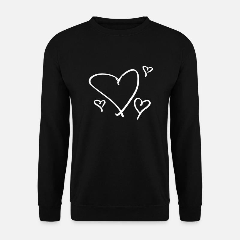 several white hearts - Unisex Sweatshirt - black